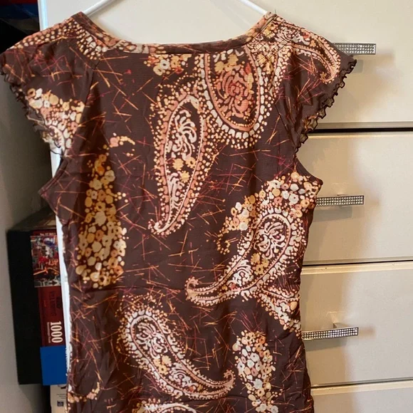 Axcess Women's Brown Blouse Y2K - Picture 3 of 3